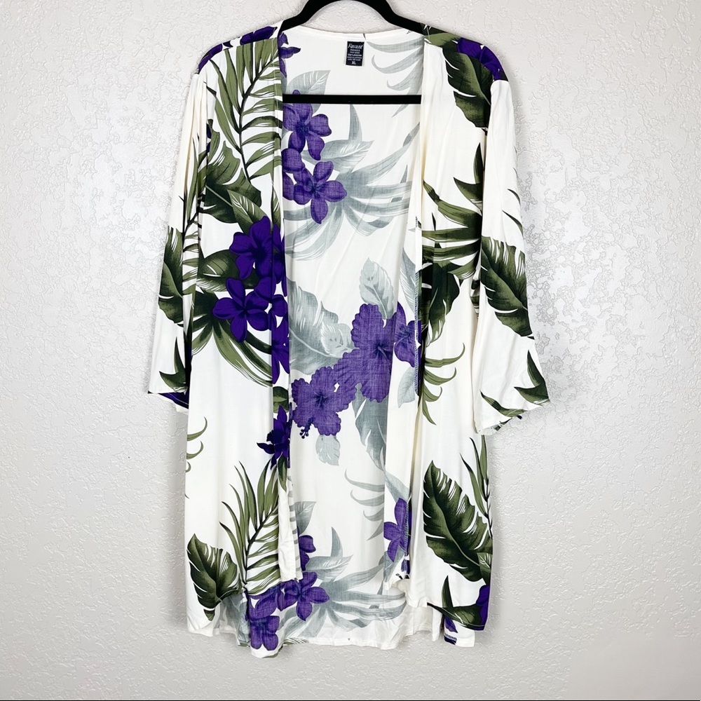 Favant floral printed kimono open front cardigan